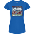You're Looking at an Awesome Beautician Womens Petite Cut T-Shirt Royal Blue