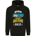 You're Looking at an Awesome Biker Mens 80% Cotton Hoodie Black