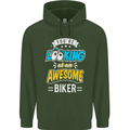 You're Looking at an Awesome Biker Mens 80% Cotton Hoodie Forest Green