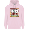 You're Looking at an Awesome Biker Mens 80% Cotton Hoodie Light Pink