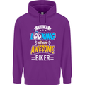 You're Looking at an Awesome Biker Mens 80% Cotton Hoodie Purple