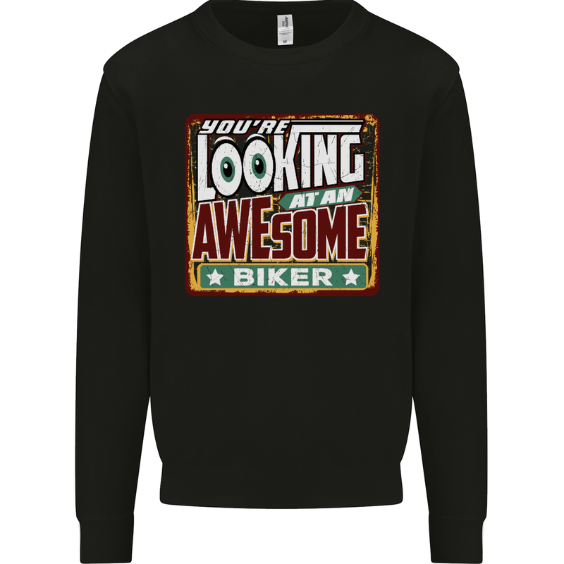 You're Looking at an Awesome Biker Mens Sweatshirt Jumper Black