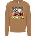 You're Looking at an Awesome Biker Mens Sweatshirt Jumper Caramel Latte