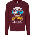 You're Looking at an Awesome Biker Mens Sweatshirt Jumper Maroon