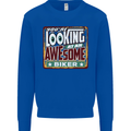 You're Looking at an Awesome Biker Mens Sweatshirt Jumper Royal Blue