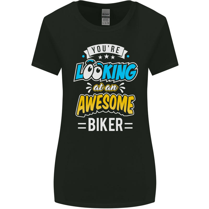 You're Looking at an Awesome Biker Womens Wider Cut T-Shirt Black