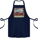 You're Looking at an Awesome Bookkeeper Cotton Apron 100% Organic Navy Blue