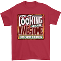 You're Looking at an Awesome Bookkeeper Mens T-Shirt Cotton Gildan Red