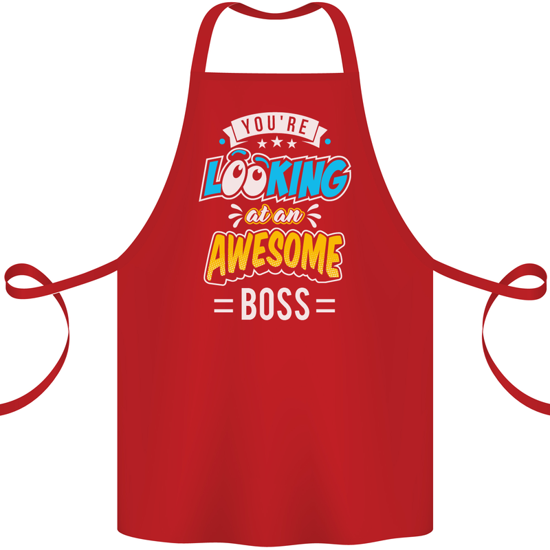 You're Looking at an Awesome Boss Cotton Apron 100% Organic Red