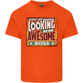 You're Looking at an Awesome Boss Mens Cotton T-Shirt Tee Top Orange