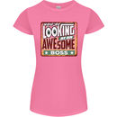 You're Looking at an Awesome Boss Womens Petite Cut T-Shirt Azalea
