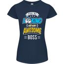 You're Looking at an Awesome Boss Womens Petite Cut T-Shirt Navy Blue