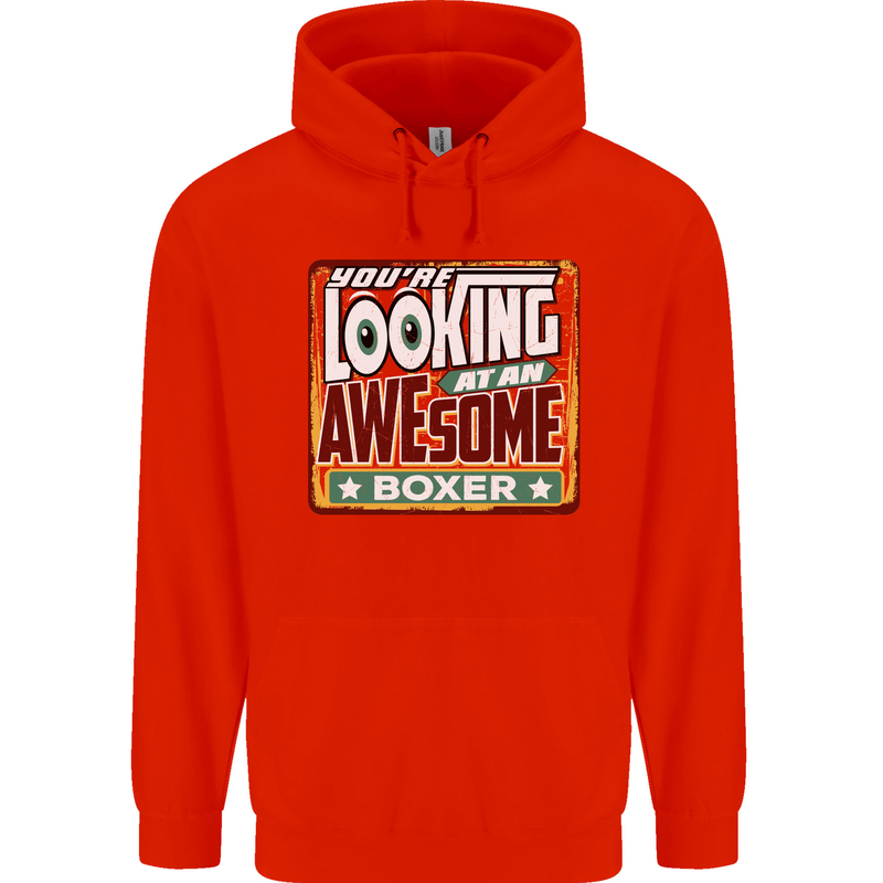 You're Looking at an Awesome Boxer Boxing Childrens Kids Hoodie Bright Red
