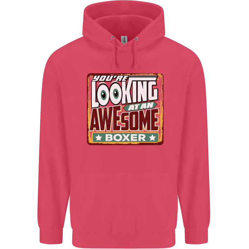 You're Looking at an Awesome Boxer Boxing Childrens Kids Hoodie Heliconia