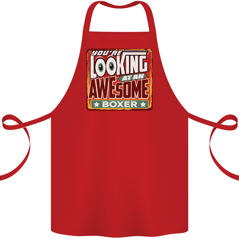You're Looking at an Awesome Boxer Boxing Cotton Apron 100% Organic Red