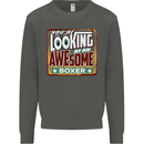 You're Looking at an Awesome Boxer Boxing Kids Sweatshirt Jumper Storm Grey