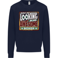 You're Looking at an Awesome Boxer Boxing Mens Sweatshirt Jumper Navy Blue