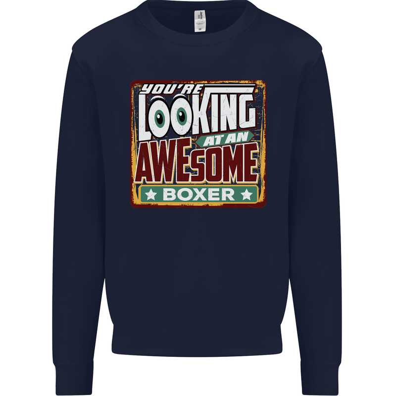 You're Looking at an Awesome Boxer Boxing Mens Sweatshirt Jumper Navy Blue