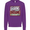 You're Looking at an Awesome Boxer Boxing Mens Sweatshirt Jumper Purple