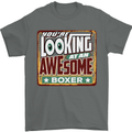 You're Looking at an Awesome Boxer Boxing Mens T-Shirt Cotton Gildan Charcoal