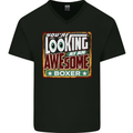 You're Looking at an Awesome Boxer Boxing Mens V-Neck Cotton T-Shirt Black