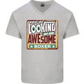 You're Looking at an Awesome Boxer Boxing Mens V-Neck Cotton T-Shirt Sports Grey