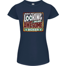 You're Looking at an Awesome Boxer Boxing Womens Petite Cut T-Shirt Navy Blue