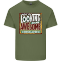 You're Looking at an Awesome Bricklayer Mens Cotton T-Shirt Tee Top Military Green