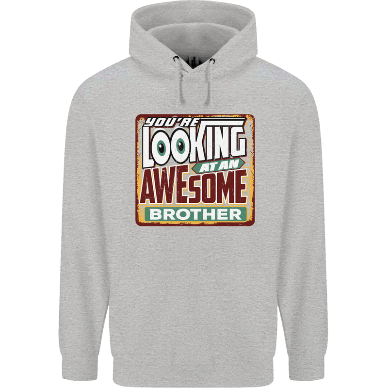 You're Looking at an Awesome Brother Childrens Kids Hoodie Sports Grey