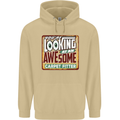 You're Looking at an Awesome Carpet Fitter Mens 80% Cotton Hoodie Sand