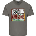 You're Looking at an Awesome Carpet Fitter Mens V-Neck Cotton T-Shirt Charcoal