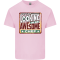 You're Looking at an Awesome Chef Mens Cotton T-Shirt Tee Top Light Pink