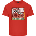 You're Looking at an Awesome Chef Mens Cotton T-Shirt Tee Top Red