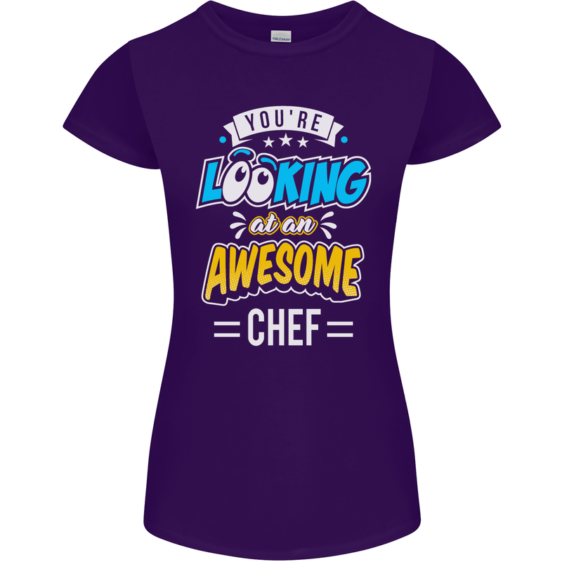 You're Looking at an Awesome Chef Womens Petite Cut T-Shirt Purple