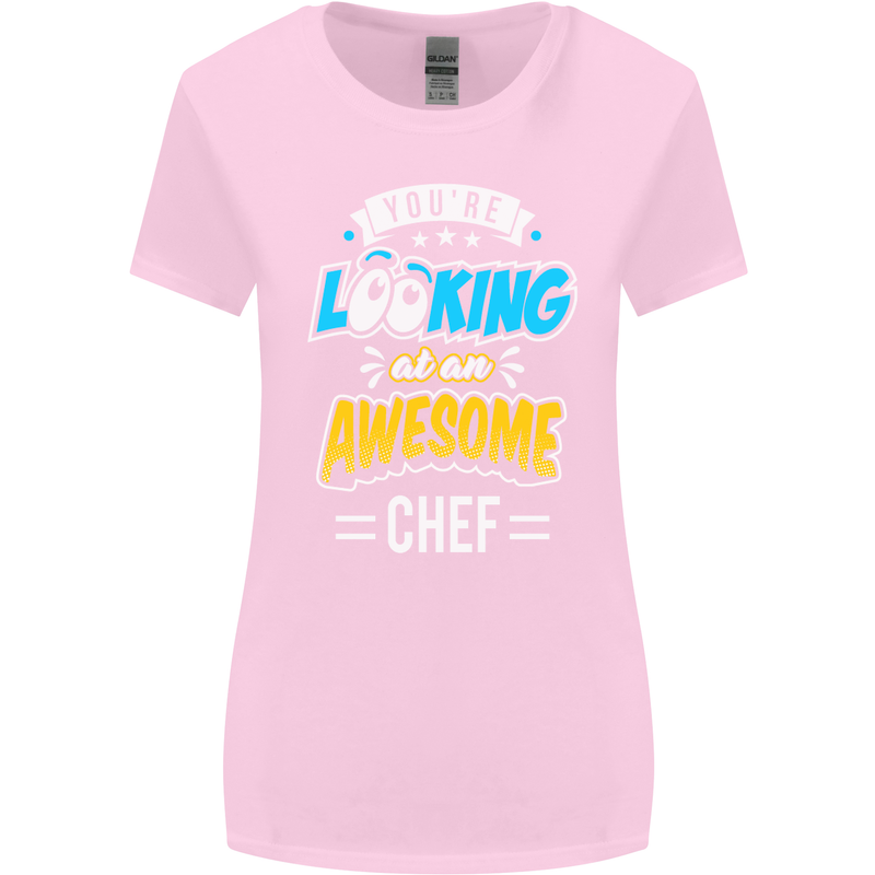 You're Looking at an Awesome Chef Womens Wider Cut T-Shirt Light Pink