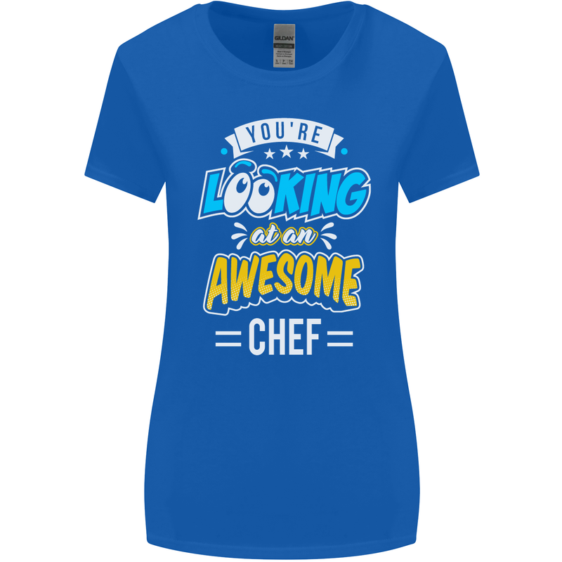 You're Looking at an Awesome Chef Womens Wider Cut T-Shirt Royal Blue