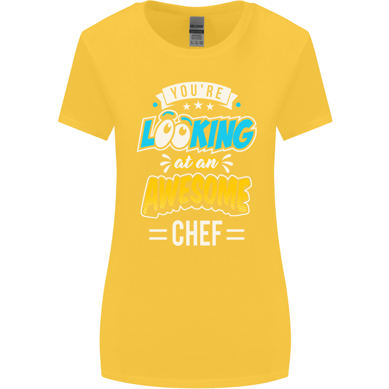 You're Looking at an Awesome Chef Womens Wider Cut T-Shirt Yellow