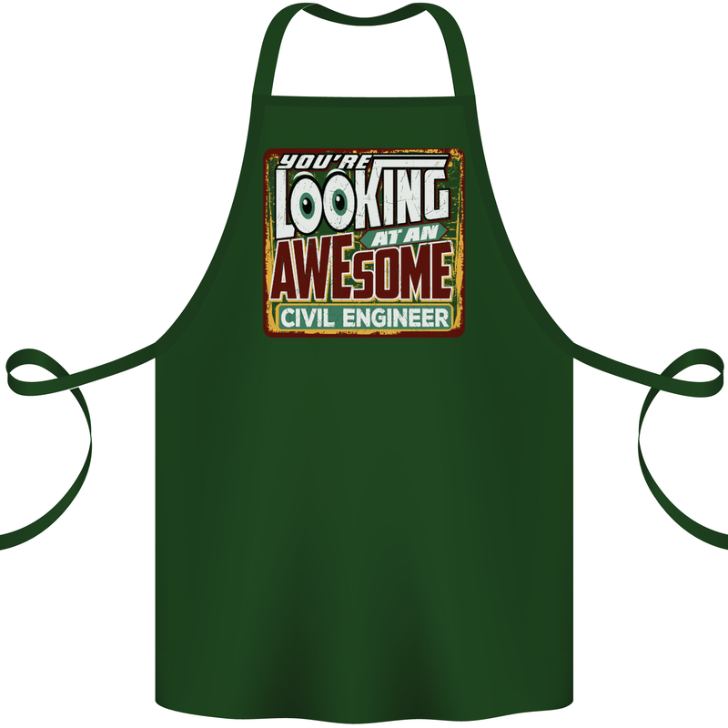 You're Looking at an Awesome Civil Engineer Cotton Apron 100% Organic Forest Green