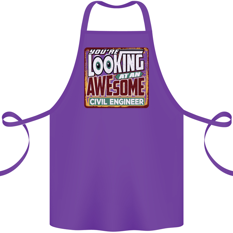 You're Looking at an Awesome Civil Engineer Cotton Apron 100% Organic Purple