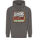 You're Looking at an Awesome Civil Engineer Mens 80% Cotton Hoodie Charcoal