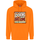 You're Looking at an Awesome Civil Engineer Mens 80% Cotton Hoodie Orange