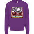 You're Looking at an Awesome Civil Engineer Mens Sweatshirt Jumper Purple