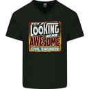 You're Looking at an Awesome Civil Engineer Mens V-Neck Cotton T-Shirt Black