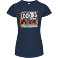 You're Looking at an Awesome Civil Engineer Womens Petite Cut T-Shirt Navy Blue
