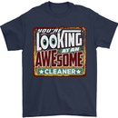 You're Looking at an Awesome Cleaner Mens T-Shirt Cotton Gildan Navy Blue