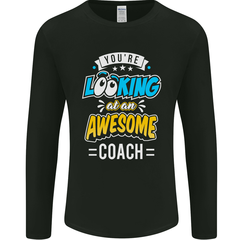 You're Looking at an Awesome Coach Mens Long Sleeve T-Shirt Black
