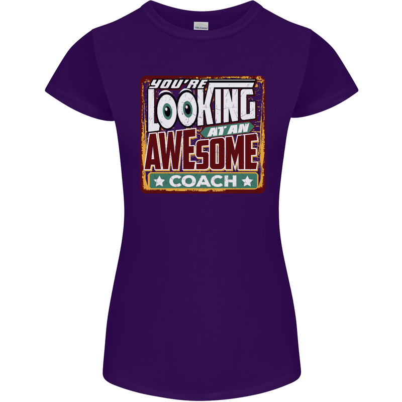 You're Looking at an Awesome Coach Womens Petite Cut T-Shirt Purple