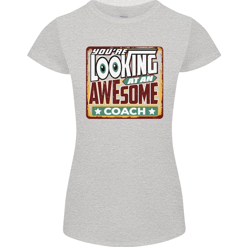You're Looking at an Awesome Coach Womens Petite Cut T-Shirt Sports Grey