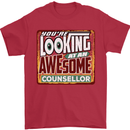 You're Looking at an Awesome Counsellor Mens T-Shirt Cotton Gildan Red