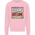 You're Looking at an Awesome Courier Mens Sweatshirt Jumper Light Pink